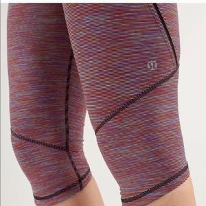 Lululemon Run Excel Crop Red Black Grey